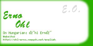 erno ohl business card